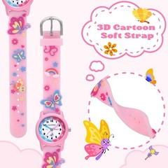 , Cute 3D Cartoon Watches, Waterproof Analog Learning-to-Tell-Time with Soft …