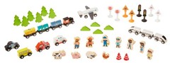 Amazon Basics 120 Piece Wooden Train Set with Activity Table, Sturdy Tracks, …