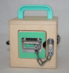 Lovevery Lock Box Toy The Realist Play Kit Montessori Learning Toy Wooden Orange