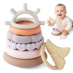 Moonkie Stacks of Circles Soft Teething Toy | Educational Learning Nature