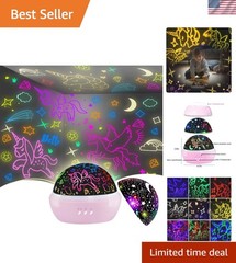Magical Unicorn Star Projection Night Light for Girls Aged 3-10 – Color Changing