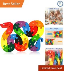 Ideal Gift: Montessori Snake Alphabet Puzzle for Preschool Learning Adventures