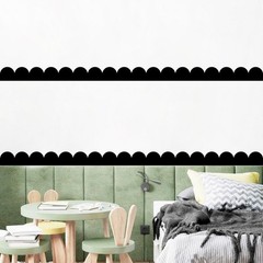 Scallop Border Decals Scalloped Trim Peel and Stick Vinyl Black Wall Stickers…