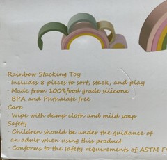 Charlie & Aria Silicone Rainbow Stacker Toy BPA And Phthalate Free New