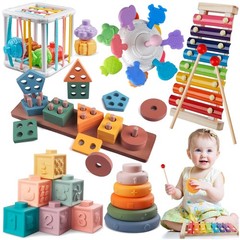 Wooden Building Blocks Shape Sorter – Baby Development
