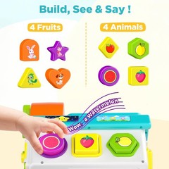 Learning Toys for 1,2 Year Old Girl Boy Gifts, Montessori Shape Small, Blue