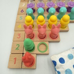 Lovevery Montessori Math Bars & Number Tiles Counters Wooden Toy – Missing 1 pc