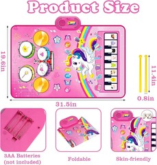 Toys for 1 Year Old Girl Gifts Baby Musical Mat Toddler Age 1-2 – 3 in