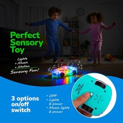 Light Up Transparent Sensory Car Toy for Kids, 1PC, Bump and Go Toy Car with …