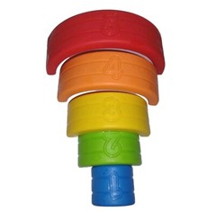 Rainbow Stacking Toy Cloud Plastic 6pc Set Hand Eye Coordination