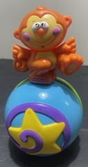 Fisher-Price Go Baby Go Crawl-Along Musical Monkey Ball Toy Orange Blue Tested