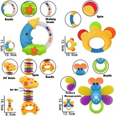 Baby Rattle Set ABS Plastic 11pcs Multicolored Infant Toys Gift Set