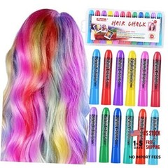 Hair Chalk for Girls Washable, 12-Color Temporary Hair Chalk for Gifts, Hair
