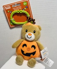 Halloween Bear Pumpkin Pull & Play Activity Toy 5″ x 9″ Age 0+ Halloween NWT