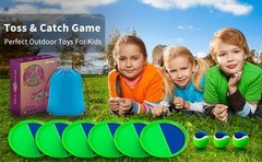 Outside Toys for Kids Ages 4-8 – Toss and Catch Ball Set, Kids Blue+green