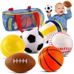 Balls Toys Gift for Toddlers 3 4 5 Years Old,6 Small Sports Foam Balls for Ba…