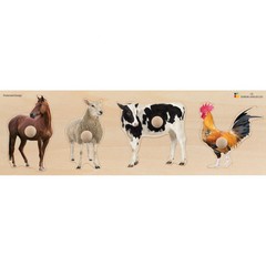 Kaplan Early Learning Large Knob Animal Puzzle Set – Set of 3