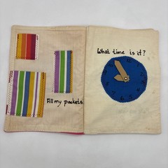 Vintage Homemade Quiet Busy Cloth Activity Book Interactive Stained Damaged