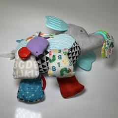 Eric Carle Elephant Plush Rattle Crinkle Hanging Toy Car Seat Stroller Activity