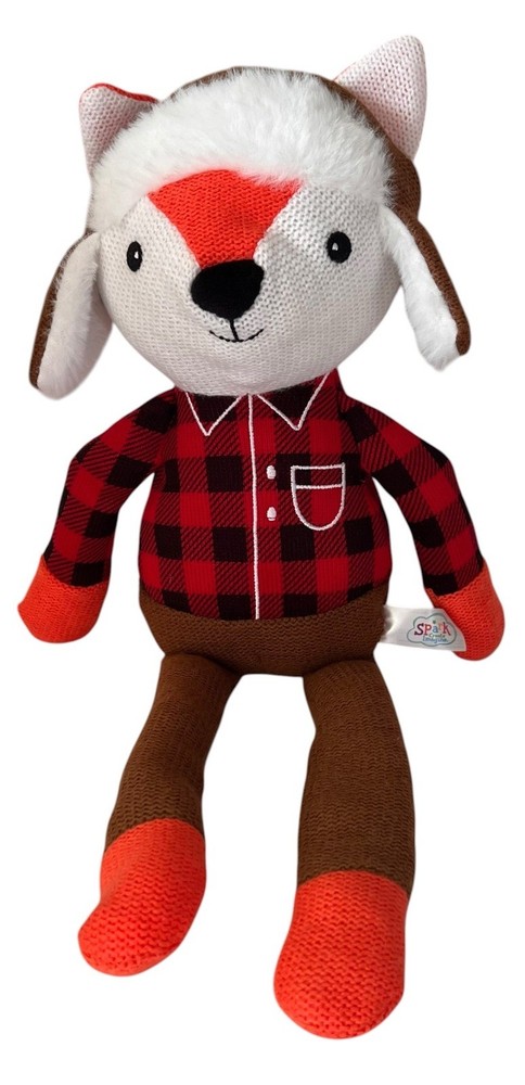 SPARK CREATE IMAGINE NURSERY HOLIDAY BABY TOY RED FOX WINTER EAR MUFF HAT