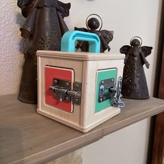 LOVEVERY Wooden Lock Box Latches “The Realist” Box Montessori Learning Toy