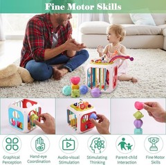 Montessori Educational Baby Activity Cube Shape Sorter Learning Toy