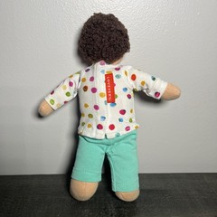 Lovevery Brown Curly Haired Avery Polka Dot Shirt Stuffed Toy Doll Plush
