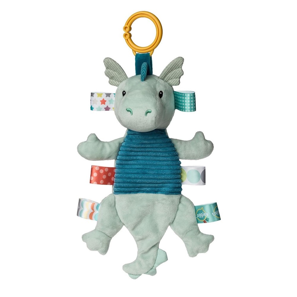 Taggies Activity Toy with Crinkle Paper and Sensory Tags, 9-Inches, Drax Dragon