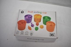 Fruit Sorting Cup Color Coding Kids Play Toys For Learning Colors 36+ Months