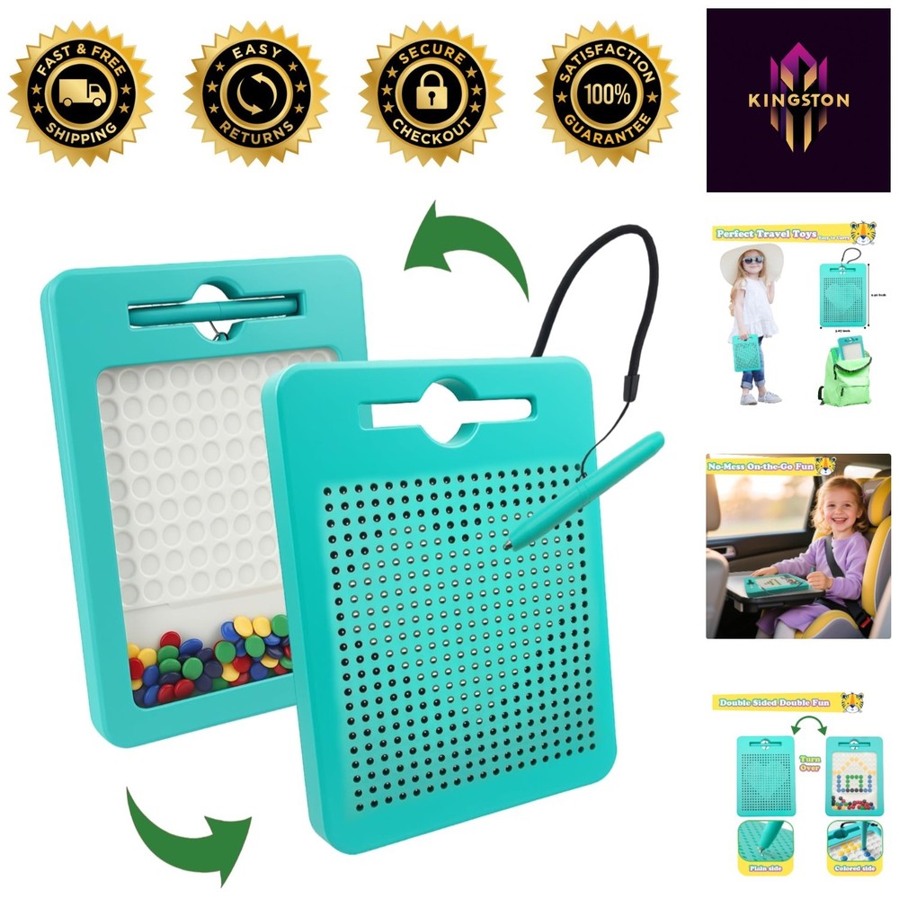 Double-Sided Magnetic Drawing Board with Beads – Perfect Road Trip Activity Toy