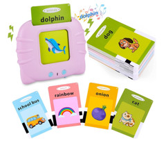 Kids Educational Learning Machine English Early Teaching w/ 112 Cards – Pink
