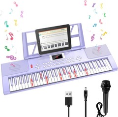 Piano Keyboard, 61 Key Upgrade Kids Pianos Music Toy with Light-up Keys & Pro…