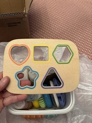 NEW: Wood Shape Sorter Rainbow Stacker Toy 4 Toddlers – Fine Motor Sped Dementia