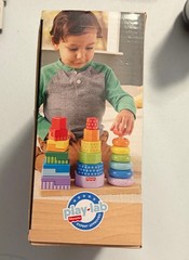 Fisher-Price HXT76 Wooden Stacking Shape Sorter 26 Pc Toddler Toy