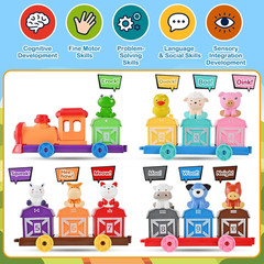 Toddler Toys Farm Animal Train for 1-3 Years Old, Counting Matching