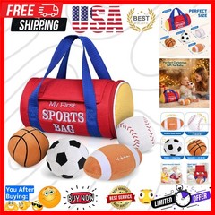 Baby Toys 0-12 , My First Sports Bag Plush Toy – 4 Sensory Balls Soft Toys wi…