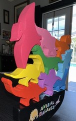 Educational Animal Balance Wood Dinosaur Preschool Cognition Game/Puzzle 10Pcs