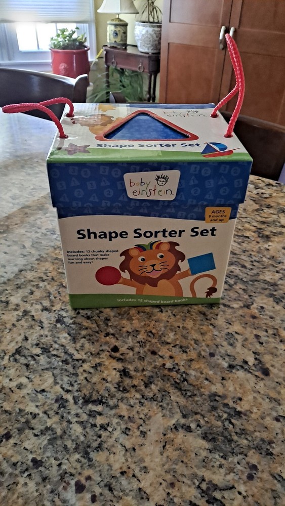 Rare Baby Einstein Shape Sorter Set With 12 Chunky Shaped Board Books