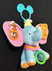 9″ Disney Baby Dumbo Activity Crib Toy Plush Stuffed Rattle Crinkle Teether