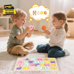 Alphabet Puzzles Wooden for Toddlers, ABC Learning Toys for Kids, Preschool Educ