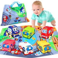 Baby Toys 6 to 12 Months – Soft Car Toys for 1 Year Old Boy Girl with Playmat St