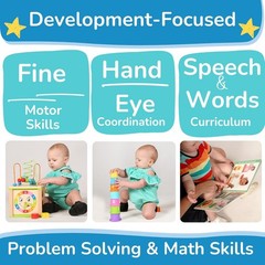 Wooden Kids Activity Cube Educational Toddler Toy Fun Learning Gift for Boys