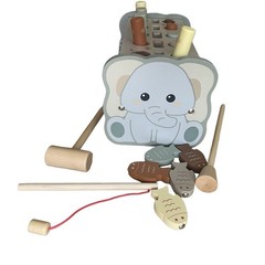 Wooden Montessori Toys Toddler Hammering Pounding Music Xylophone Elephant
