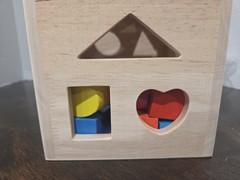 Wooden Cube Activity Shape Sorter – 13 Block Classic Developmental Toy