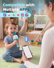 Kids Karaoke Microphone Machine Toys for Girlstooth Microphone with LED Blue