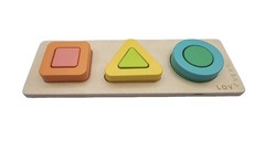 Lovevery Wooden Montessori Shape Puzzle Stacker Toddler 18-24 Months Toy