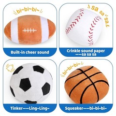 Baby Toys 0-12 , My First Sports Bag Plush Toy – 4 Sensory Balls Soft Toys wi…
