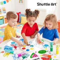 Bright 15-Color Non-Toxic Finger Paint Set – Perfect for Toddlers’ Arts & Crafts