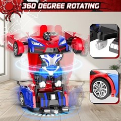 Remote Control Car with One Button Transformation, RC Cars Transforming Red