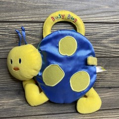 Carters Busy Bug Fabric Book Purse Yellow Blue Ladybug Baby Toddler Toy 8”